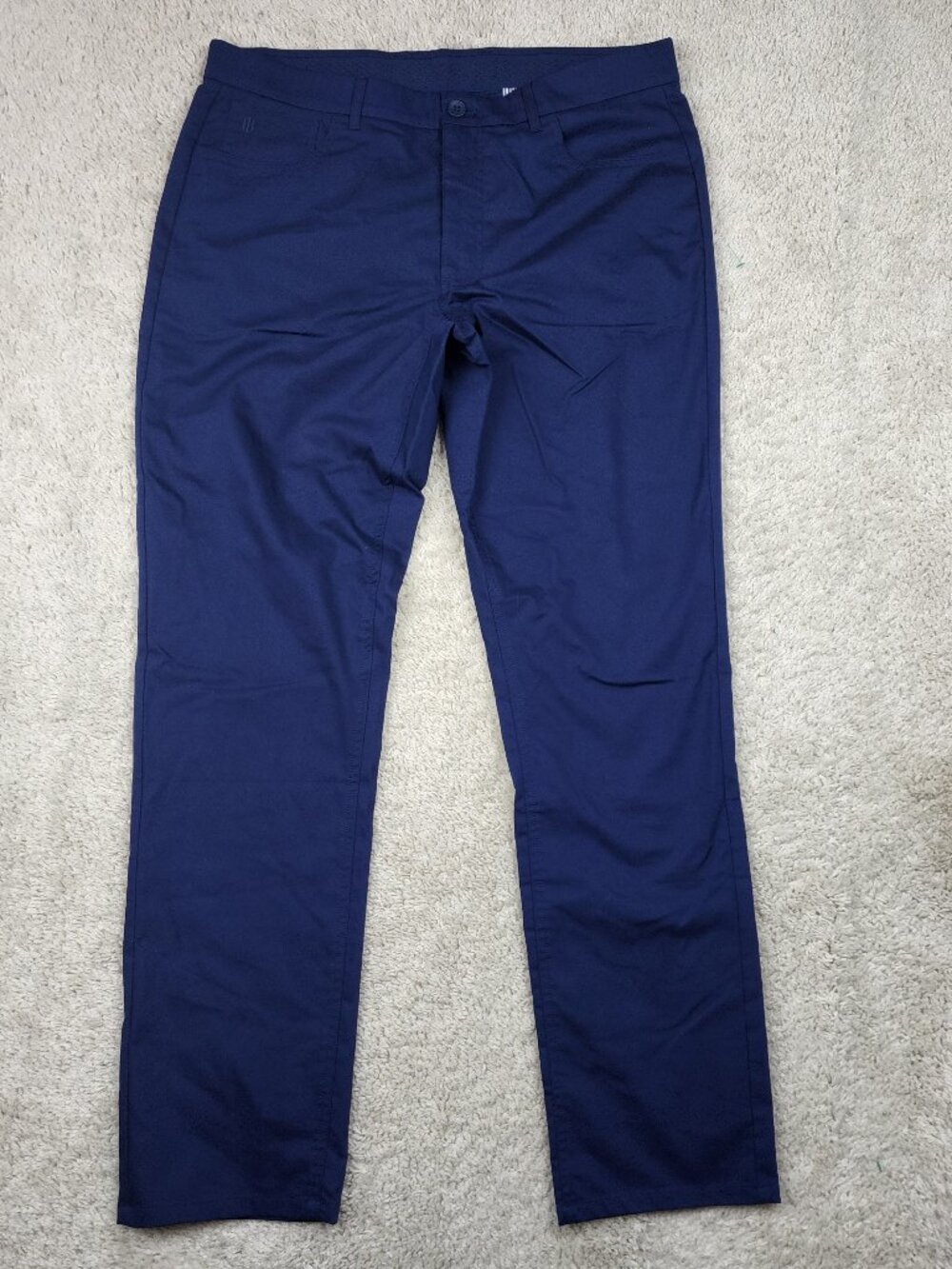 Holderness & Bourne Tailored Fit Pants  Mens 35x32 blue  Golf Performance Chinos